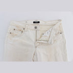 Costume National White Cotton Slim Fit Bootcut Jeans