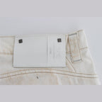 Costume National White Cotton Slim Fit Bootcut Jeans