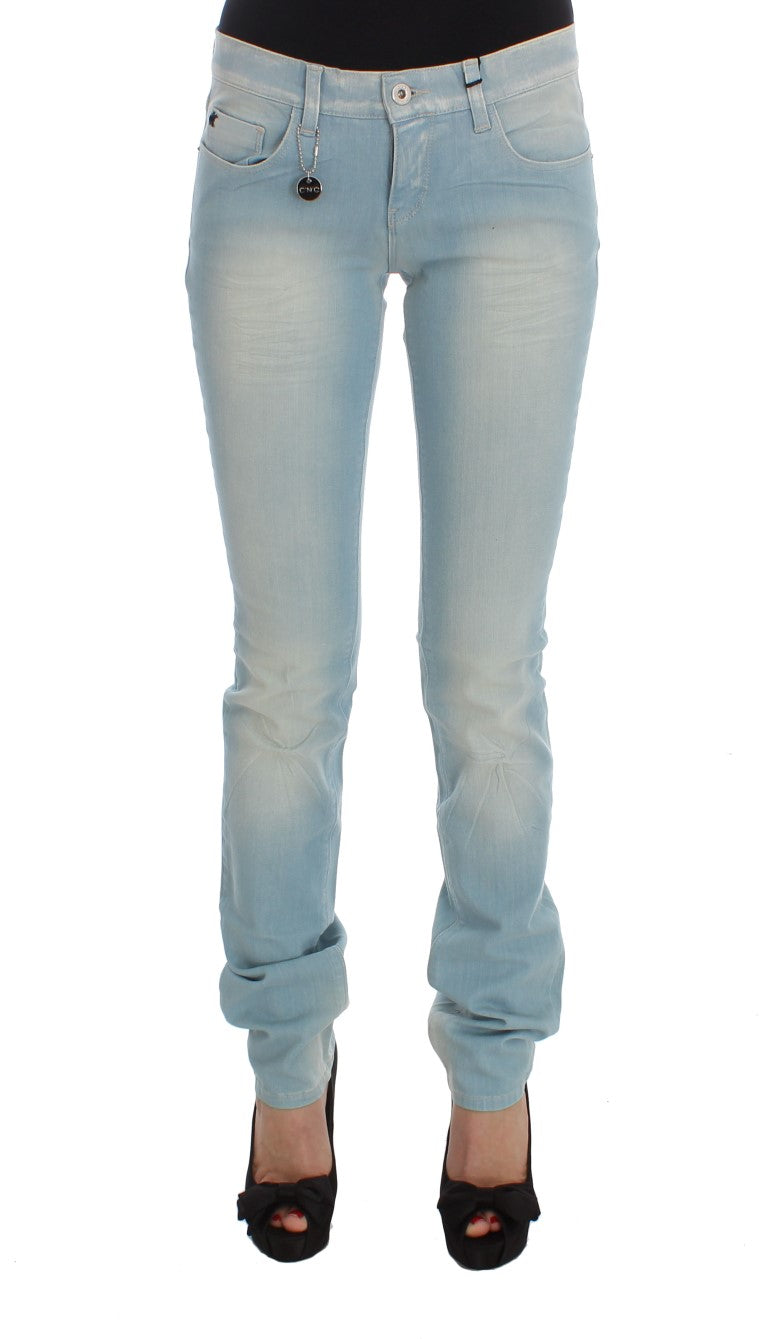 Costume National Blue Cotton Blend Super Slim Fit Jeans Costume National