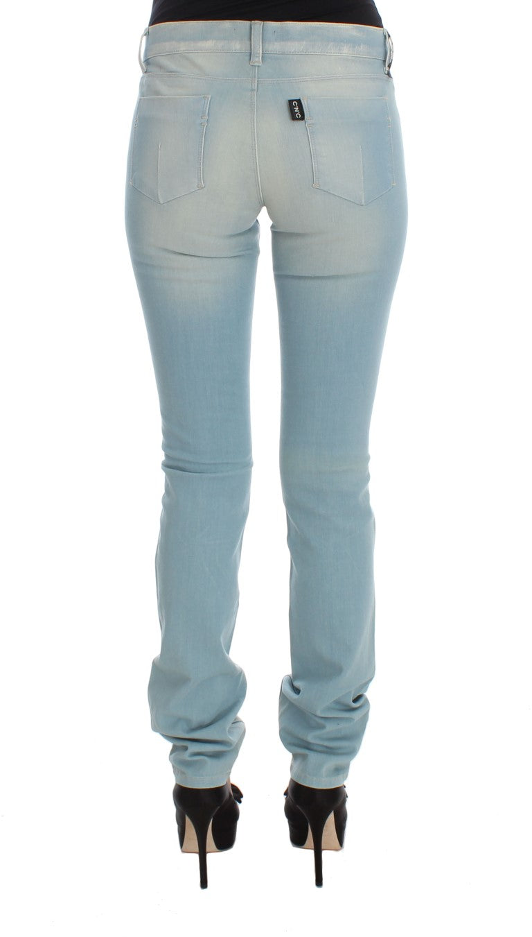 Costume National Blue Cotton Blend Super Slim Fit Jeans Costume National