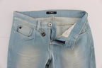 Costume National Blue Cotton Blend Super Slim Fit Jeans