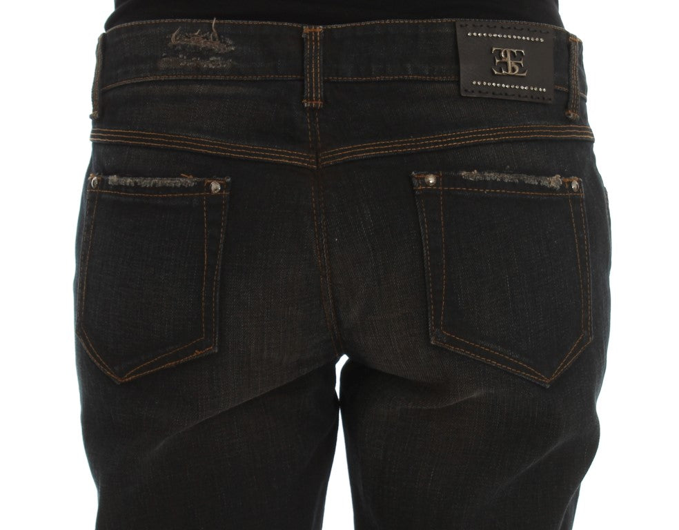 Ermanno Scervino Blue Wash Cotton Boyfriend Jeans Ermanno Scervino
