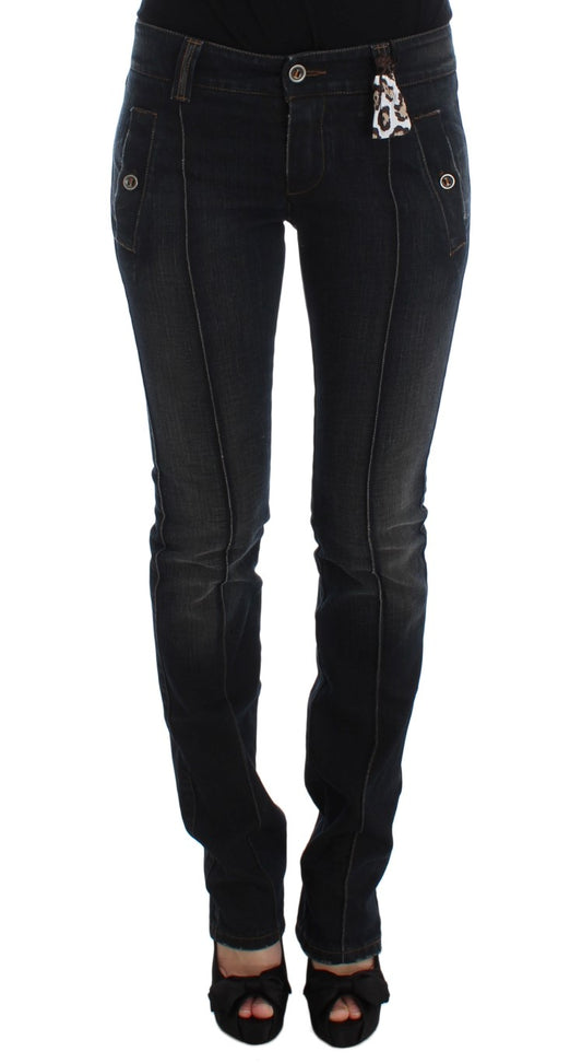 Ermanno Scervino Blue Wash Cotton Slim Fit Jeans Ermanno Scervino