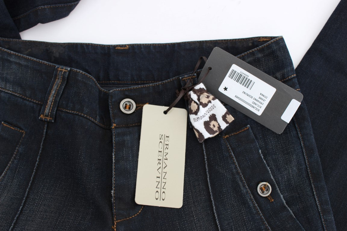 Ermanno Scervino Blue Wash Cotton Slim Fit Jeans Ermanno Scervino