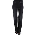 Ermanno Scervino Blue Cotton Blend Slim Fit Bootcut Jeans