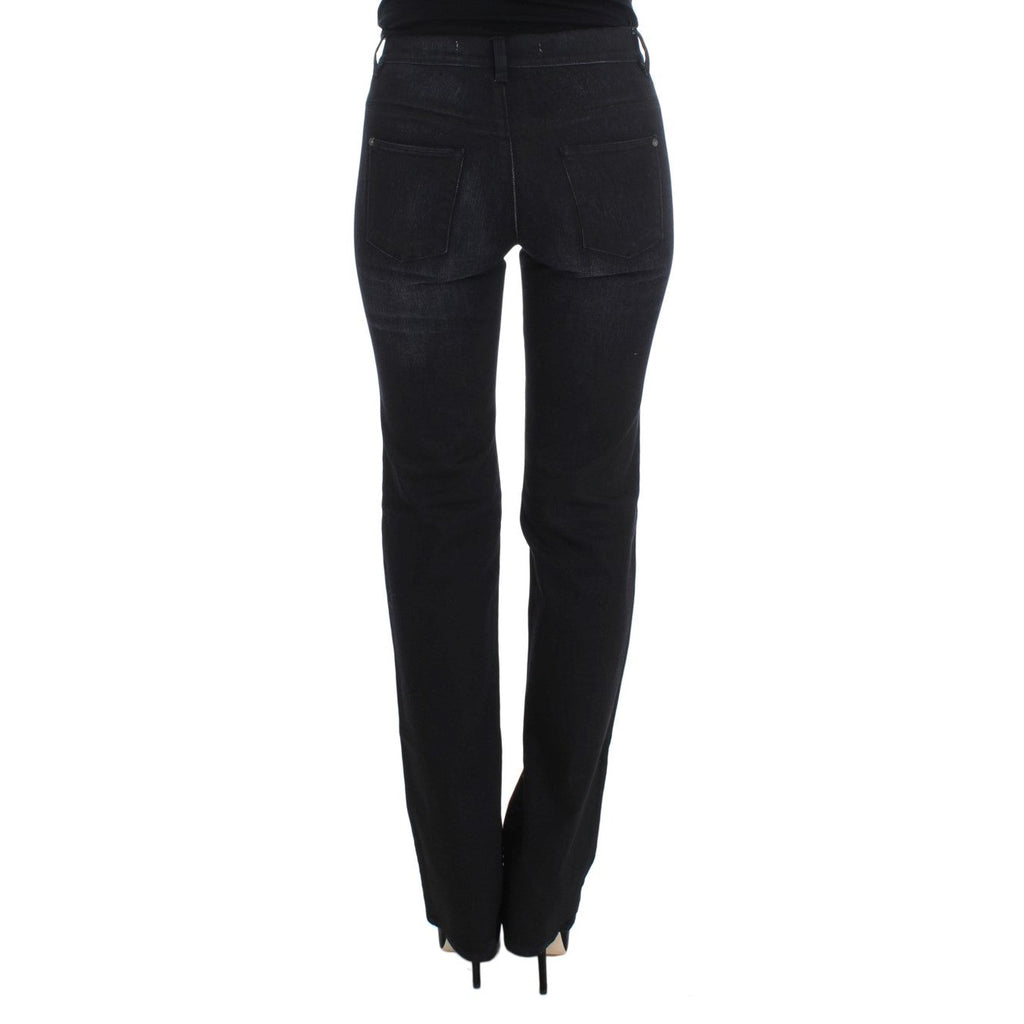 Ermanno Scervino Blue Cotton Blend Slim Fit Bootcut Jeans