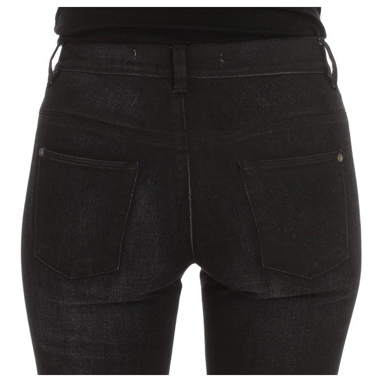 Ermanno Scervino Blue Cotton Blend Slim Fit Bootcut Jeans