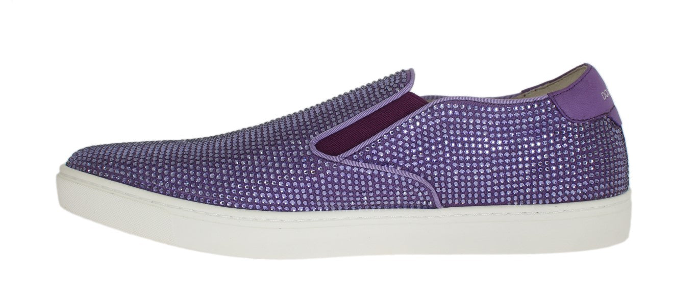 Dolce & Gabbana Purple Strass Canvas Logo Sneakers Dolce & Gabbana