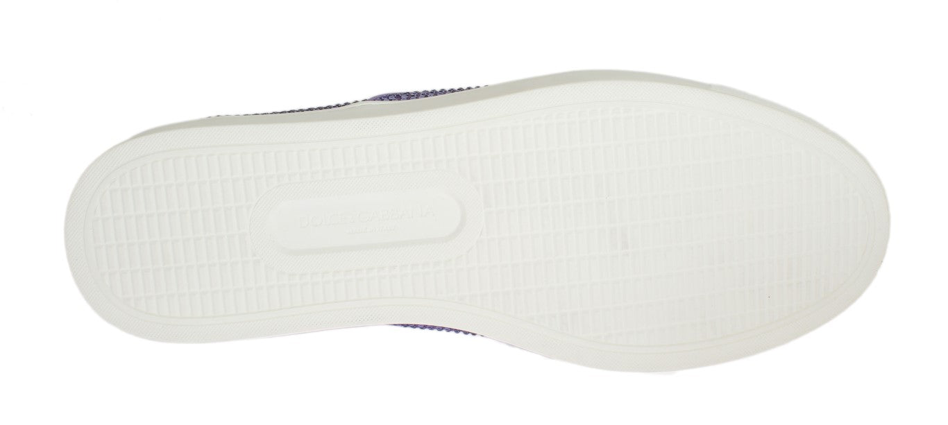 Dolce & Gabbana Purple Strass Canvas Logo Sneakers Dolce & Gabbana