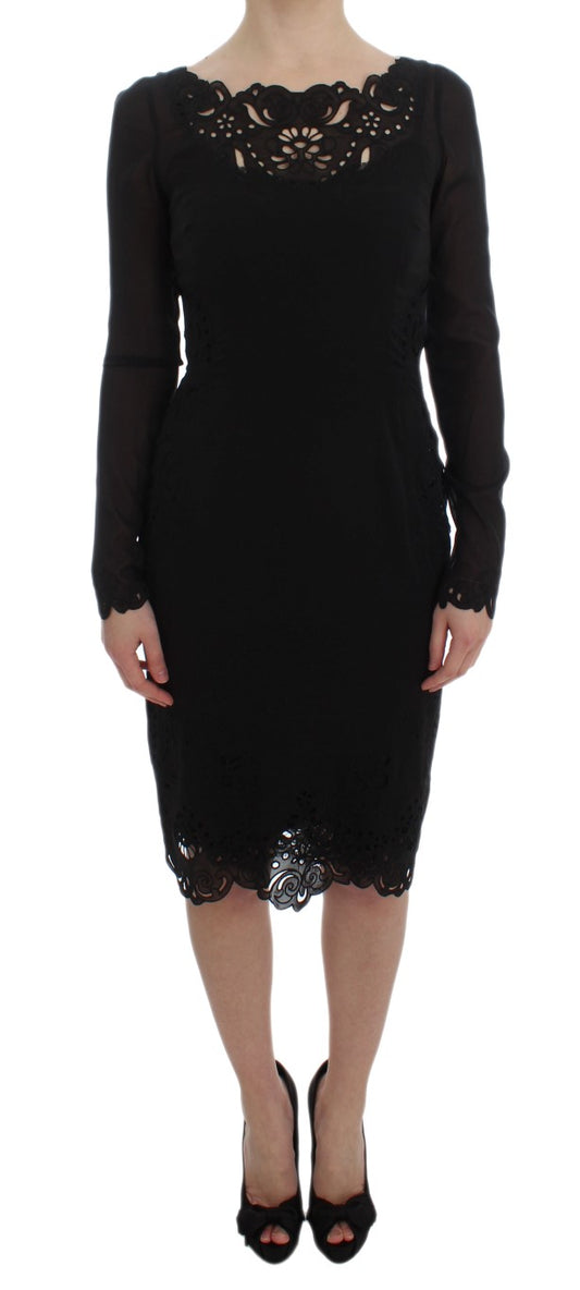 Dolce & Gabbana Black Silk Stretch Sheath Dress Dolce & Gabbana