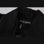 Dolce & Gabbana Black 100% Silk Robe Coat Wrap Jacket