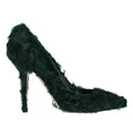Dolce & Gabbana Green Xiangao Lamb Fur Leather Pumps