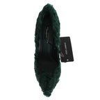 Dolce & Gabbana Green Xiangao Lamb Fur Leather Pumps