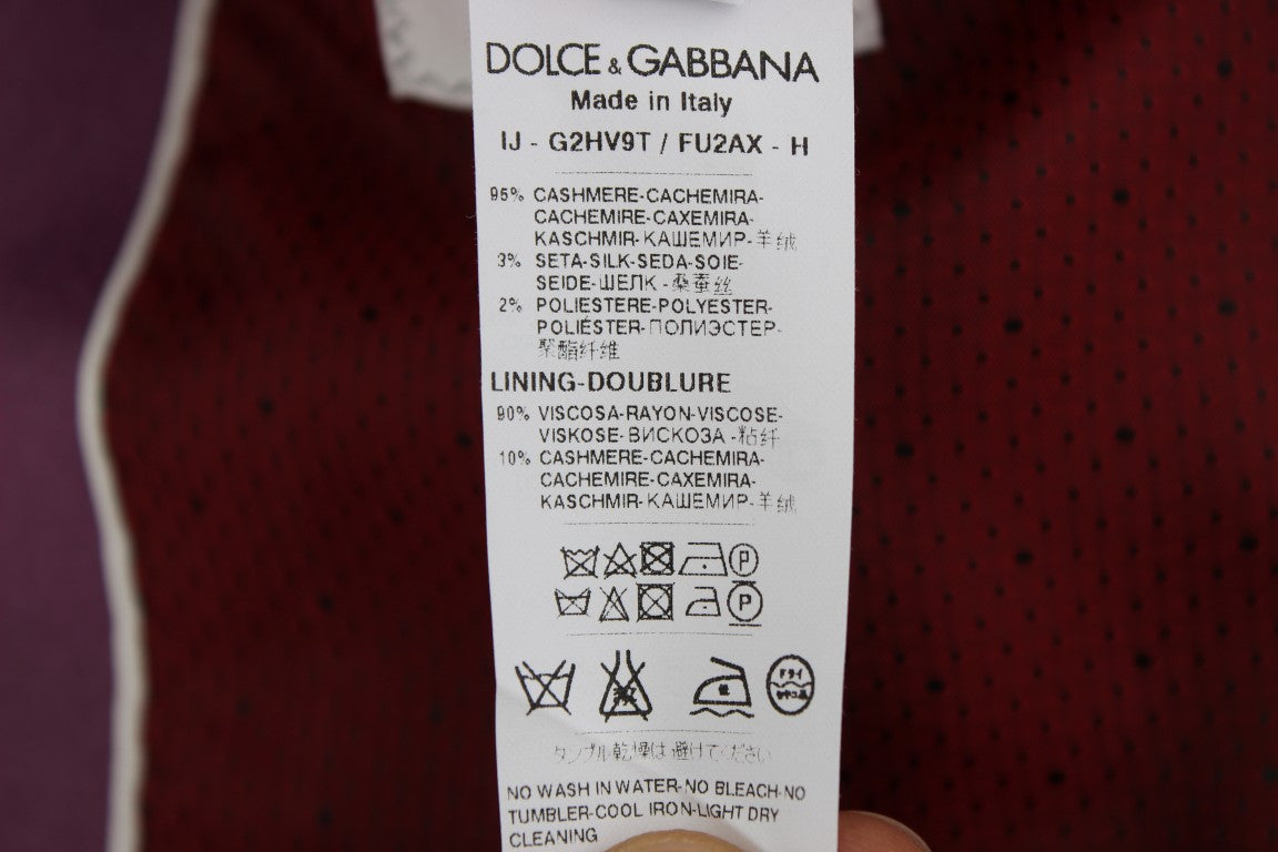 Dolce & Gabbana Purple Cashmere Slim Fit Blazer Jacket Dolce & Gabbana