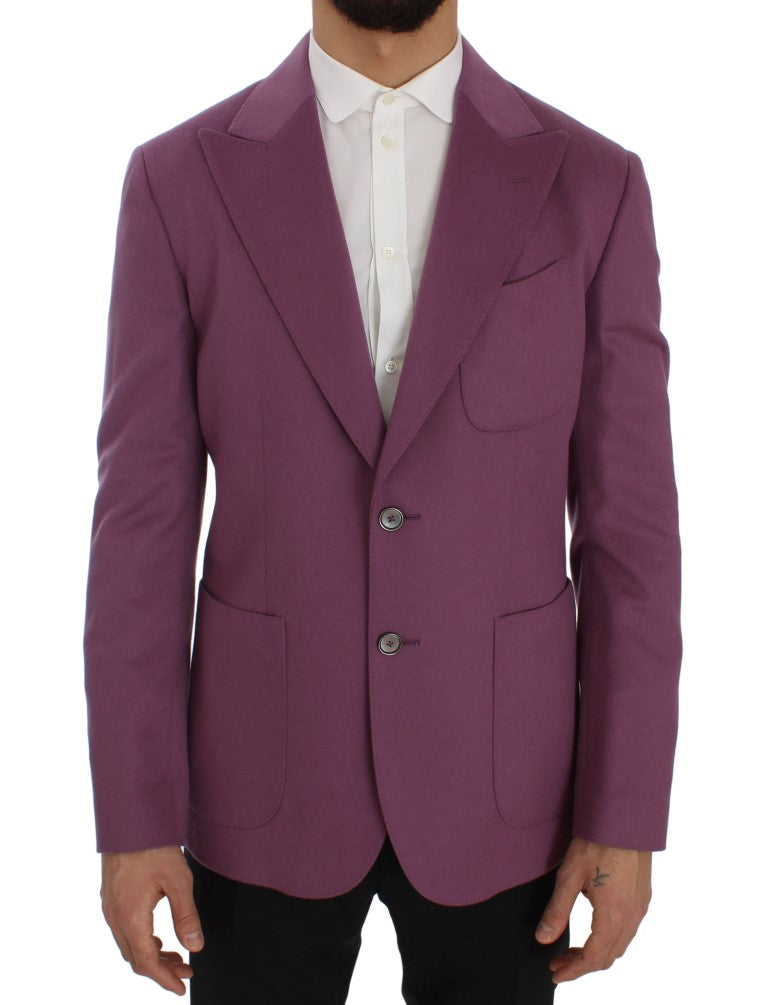 Dolce & Gabbana Purple Cashmere Slim Fit Blazer Jacket Dolce & Gabbana