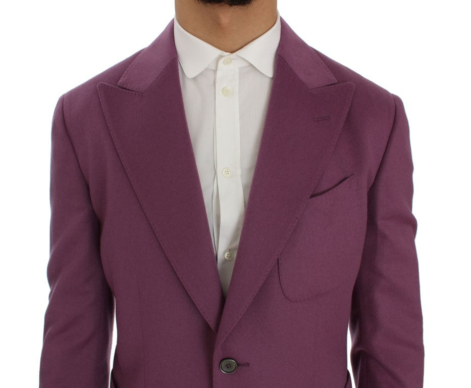 Dolce & Gabbana Purple Cashmere Slim Fit Blazer Jacket Dolce & Gabbana