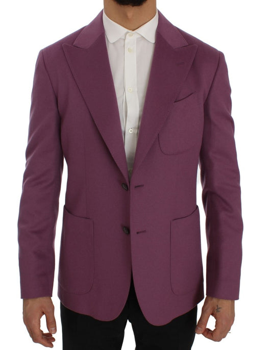 Dolce & Gabbana Purple Cashmere Slim Fit Blazer Jacket Dolce & Gabbana