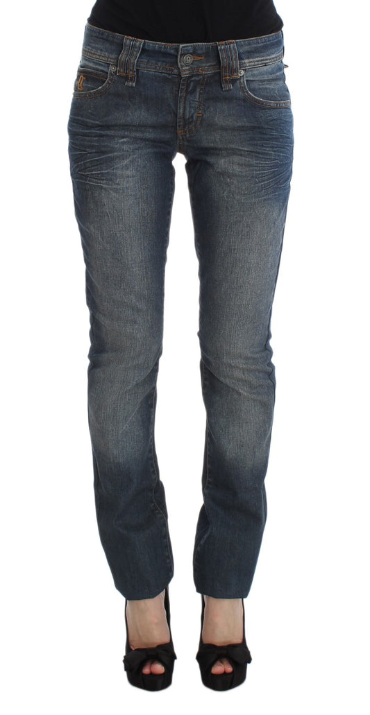 John Galliano Blue Wash Cotton Blend Slim Fit Jeans John Galliano