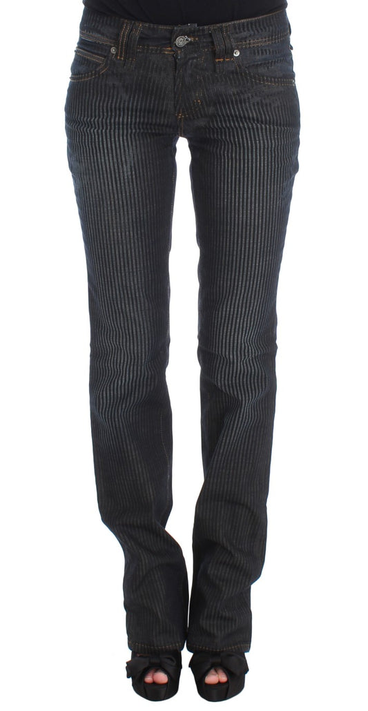 John Galliano Blue Wash Cotton Blend Slim Fit Bootcut Jeans John Galliano