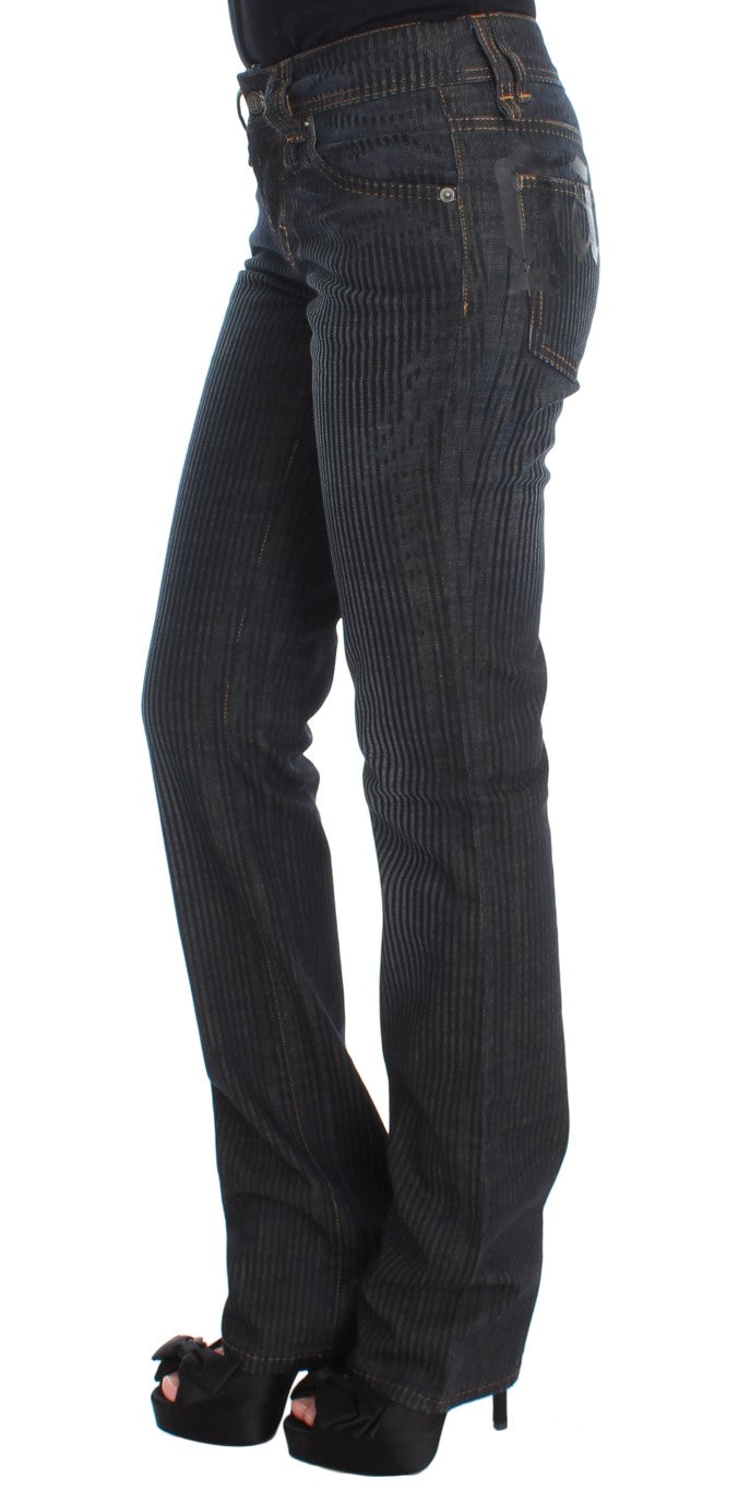 John Galliano Blue Wash Cotton Blend Slim Fit Bootcut Jeans John Galliano