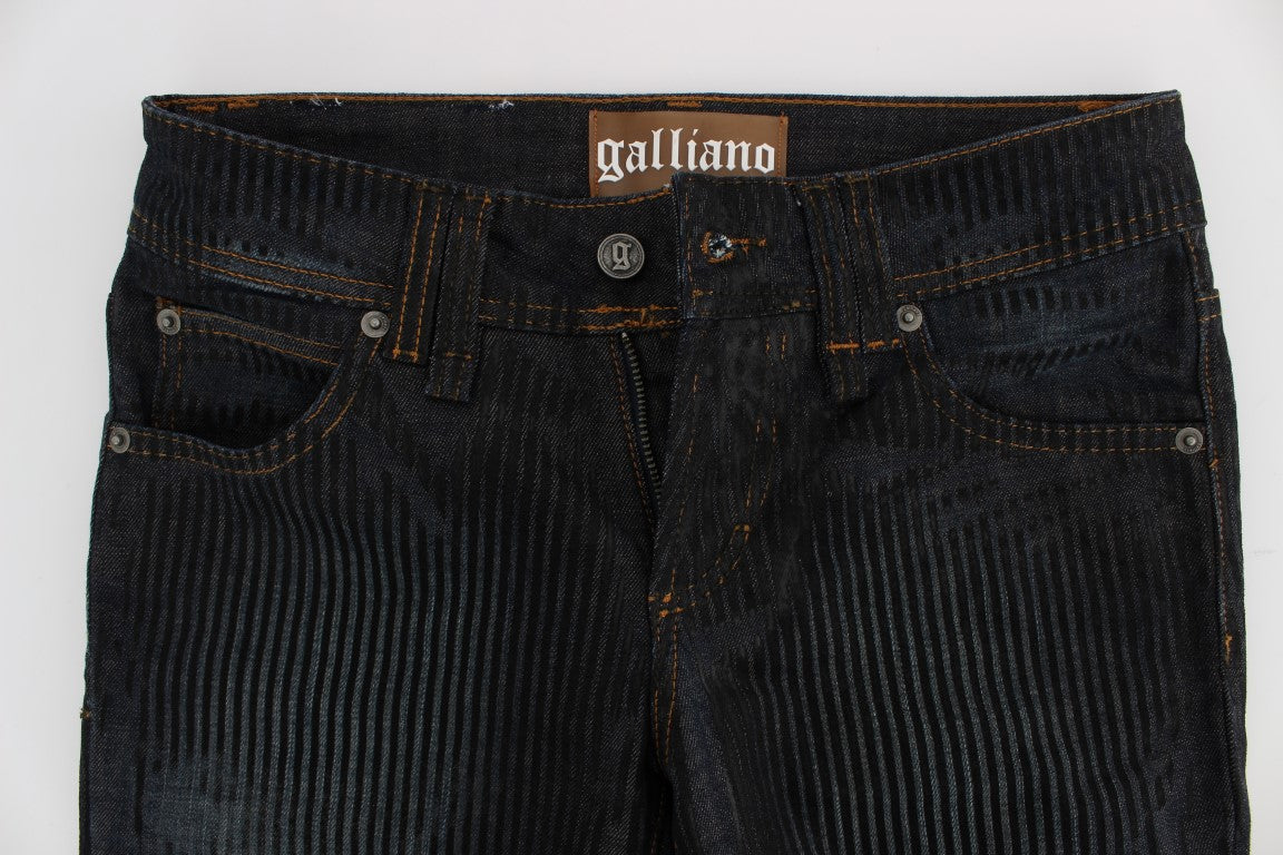 John Galliano Blue Wash Cotton Blend Slim Fit Bootcut Jeans John Galliano