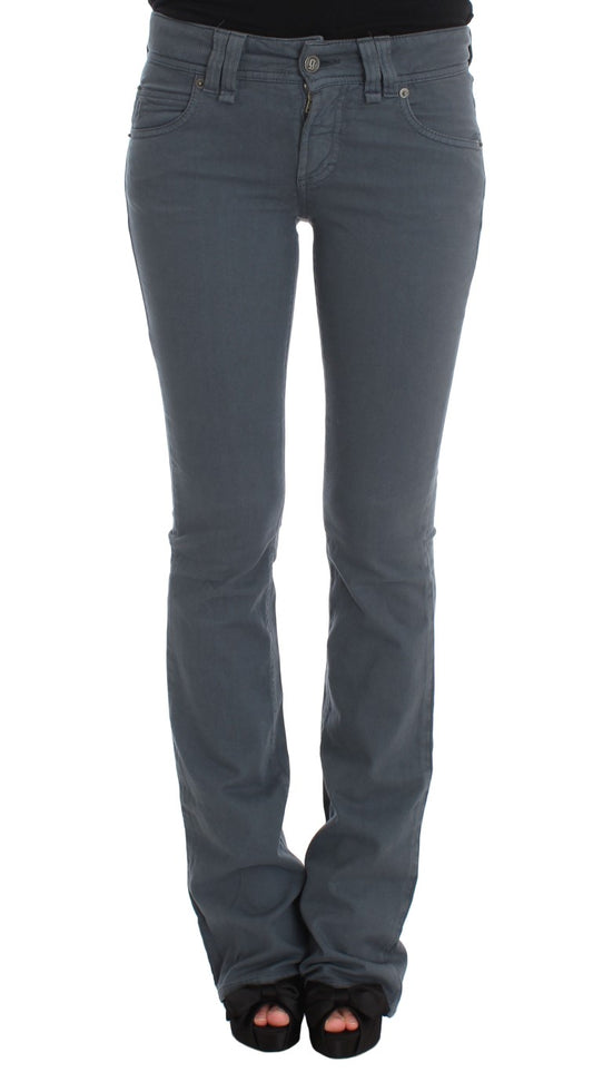 John Galliano Blue Cotton Blend Slim Fit Bootcut Jeans John Galliano