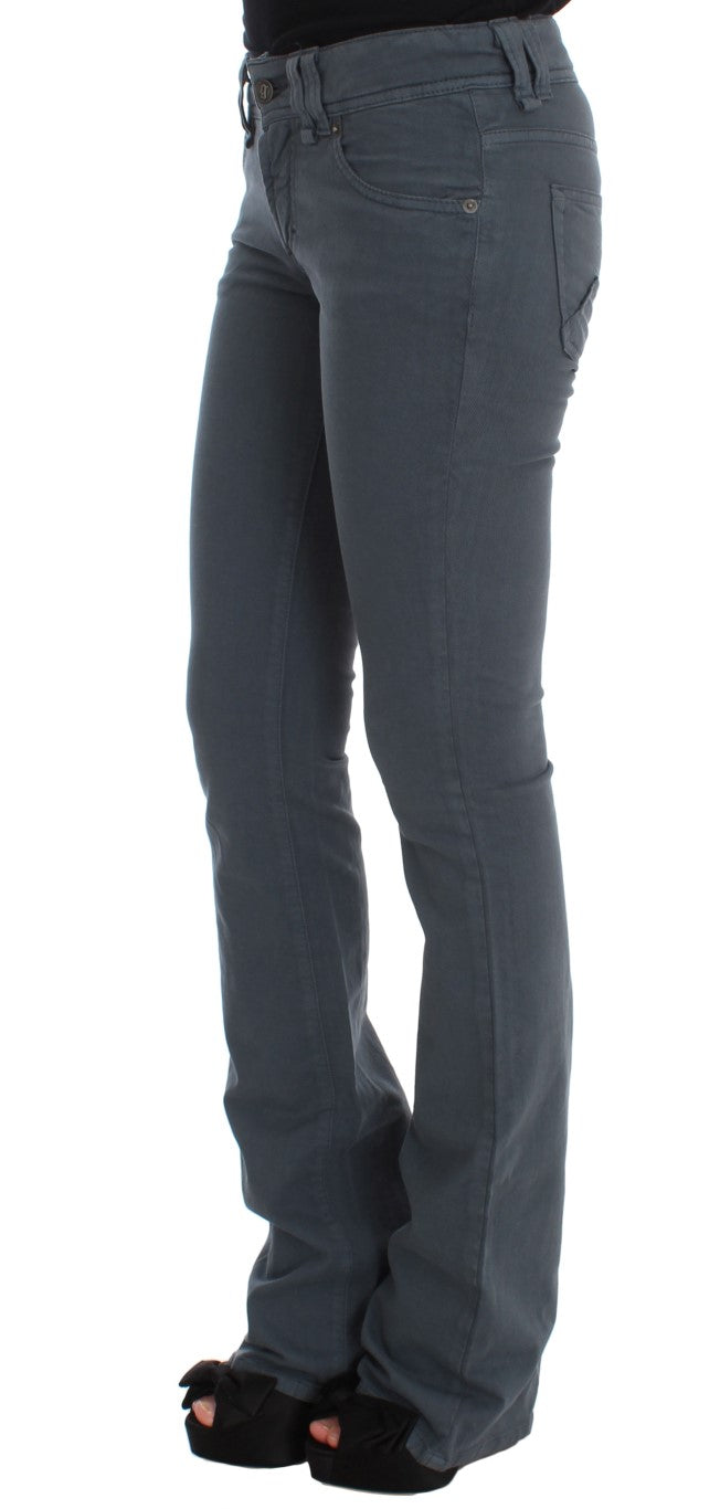 John Galliano Blue Cotton Blend Slim Fit Bootcut Jeans John Galliano