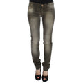 Ermanno Scervino Gray Wash Cotton Blend Slim Fit Jeans
