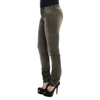 Ermanno Scervino Gray Wash Cotton Blend Slim Fit Jeans
