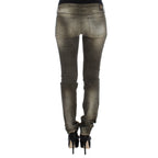 Ermanno Scervino Gray Wash Cotton Blend Slim Fit Jeans
