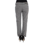 Ermanno Scervino Gray Cotton Straight Fit Casual Pants