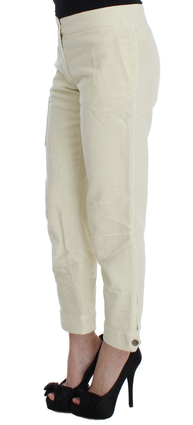 Ermanno Scervino Beige Cotton Capri Cropped Cargo Pants Ermanno Scervino