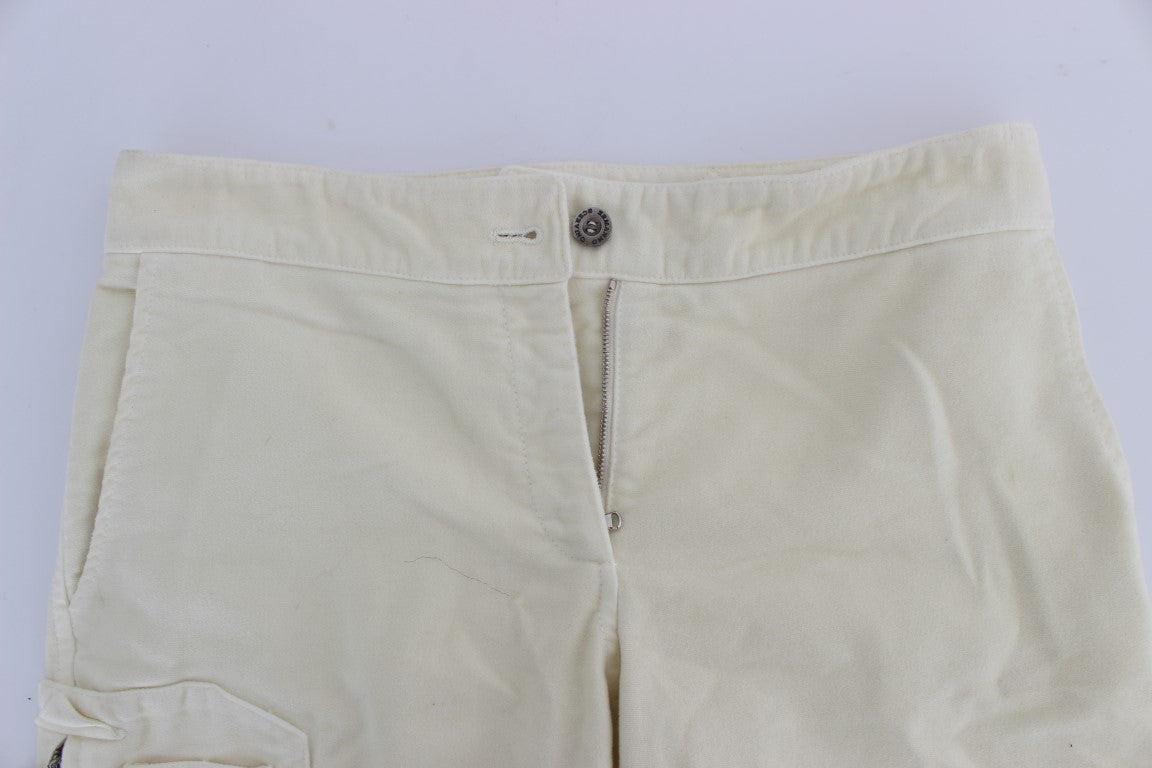 Ermanno Scervino Beige Cotton Capri Cropped Cargo Pants Ermanno Scervino