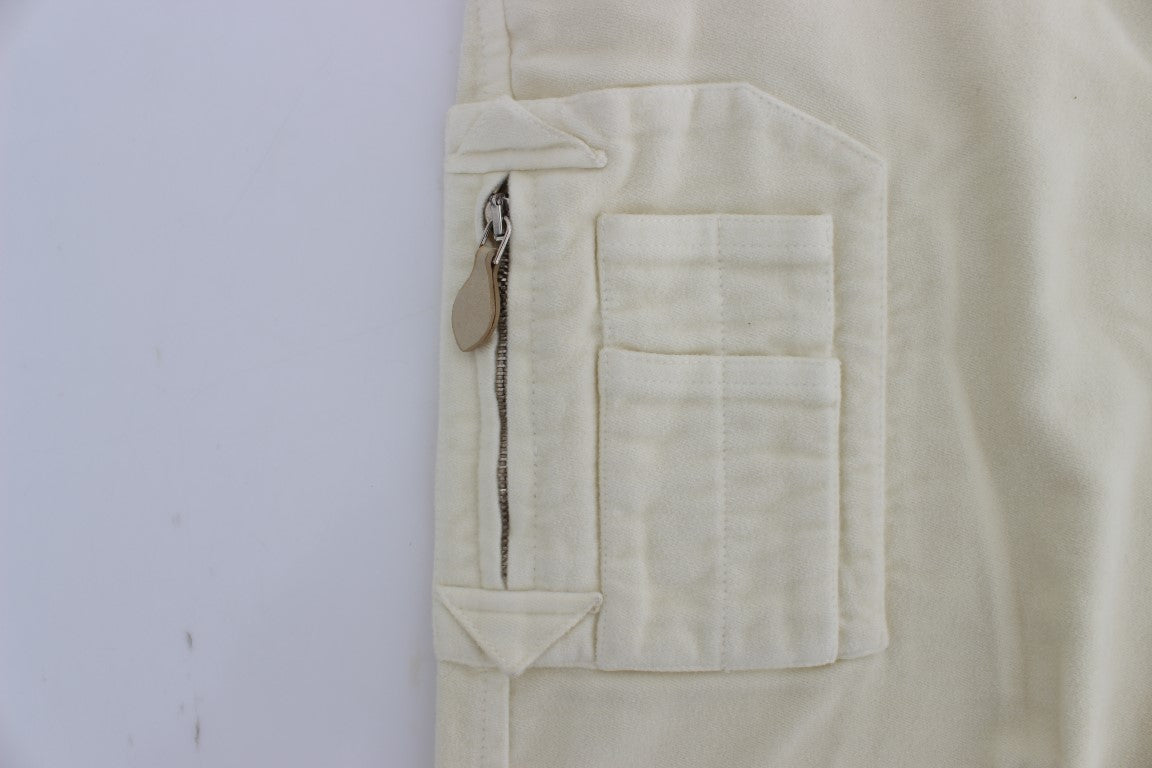 Ermanno Scervino Beige Cotton Capri Cropped Cargo Pants Ermanno Scervino