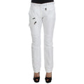 Ermanno Scervino White Nylon Padded Slim Fit Cargo Pants