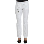 Ermanno Scervino White Nylon Padded Slim Fit Cargo Pants