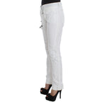 Ermanno Scervino White Nylon Padded Slim Fit Cargo Pants