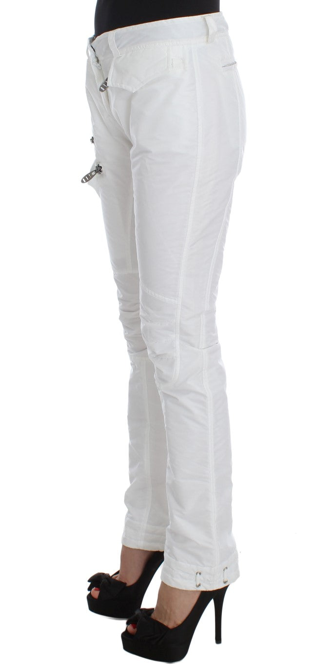 Ermanno Scervino White Nylon Padded Slim Fit Cargo Pants Ermanno Scervino