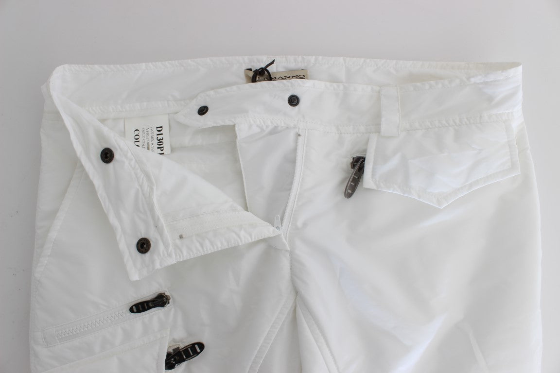 Ermanno Scervino White Nylon Padded Slim Fit Cargo Pants Ermanno Scervino