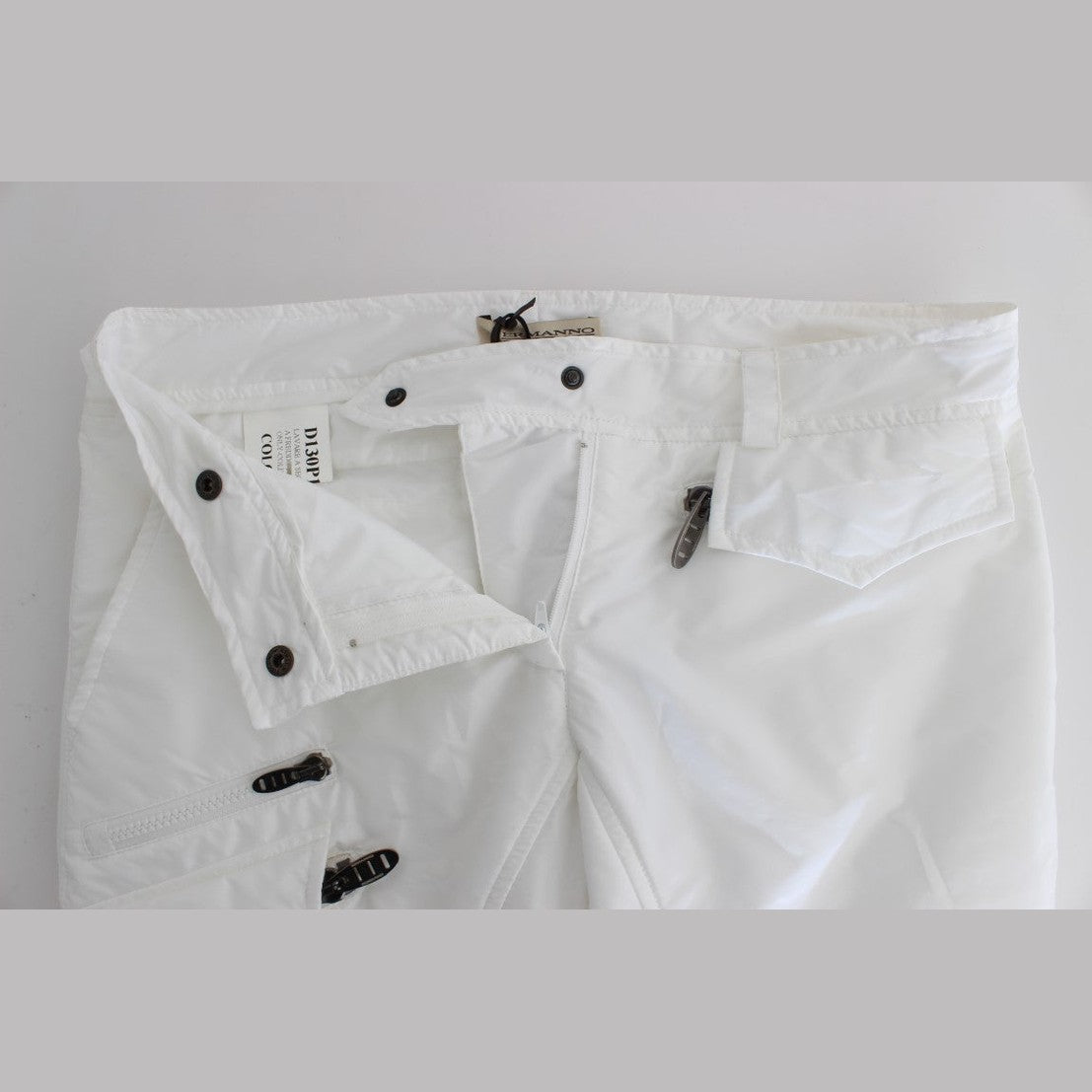 Ermanno Scervino White Nylon Padded Slim Fit Cargo Pants
