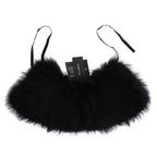 Black fox fur collar scarf by Dolce & Gabbana featuring luxurious soft fur and elegant design.