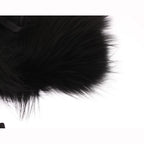 Dolce & Gabbana black fox fur collar scarf draped over a mannequin, showcasing luxurious fur and elegant design.