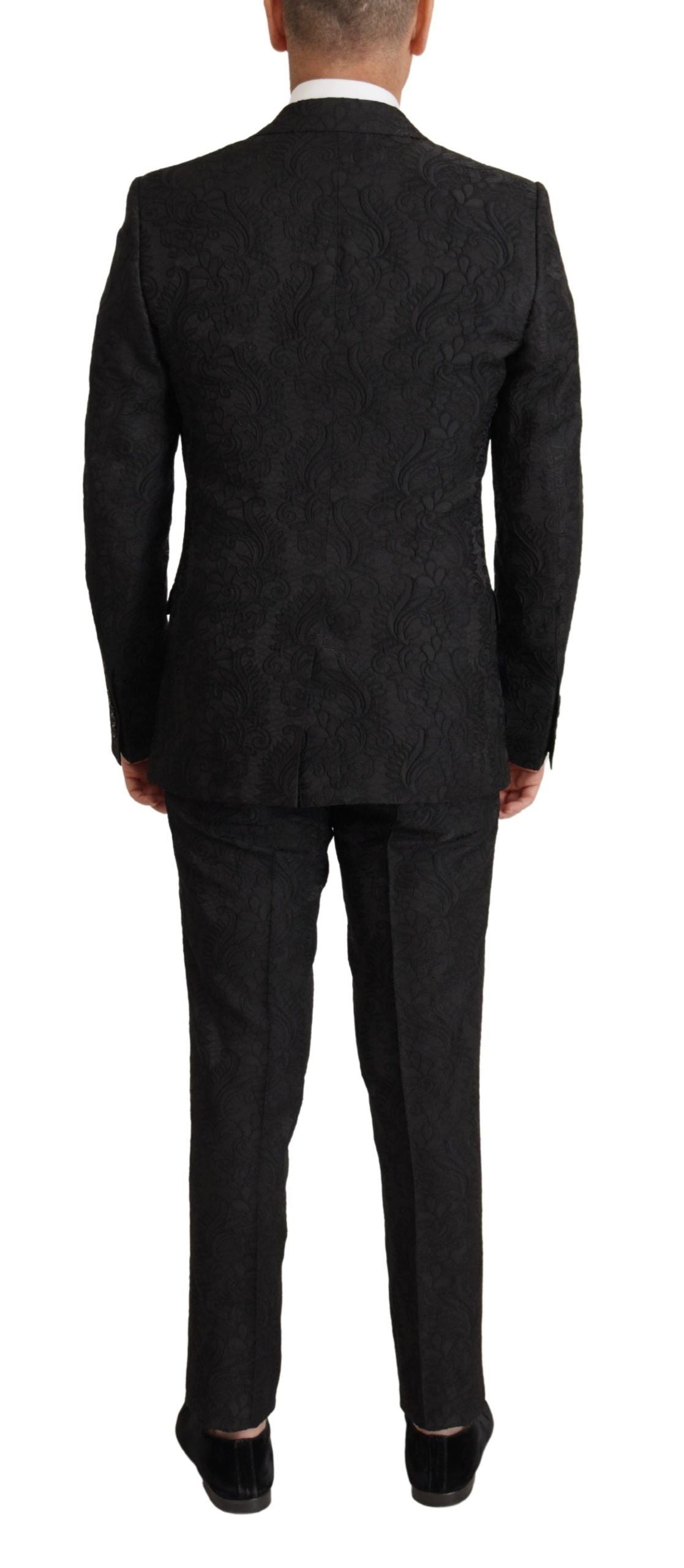Dolce & Gabbana Black Brocade Formal 2 Piece MARTINI Suit Dolce & Gabbana