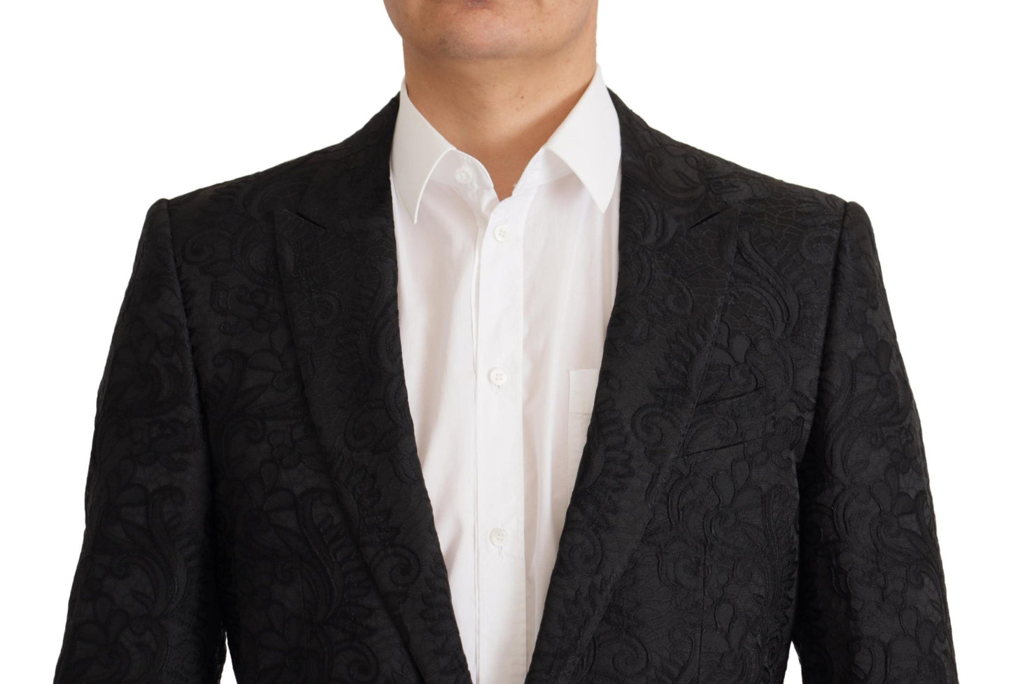 Dolce & Gabbana Black Brocade Formal 2 Piece MARTINI Suit Dolce & Gabbana