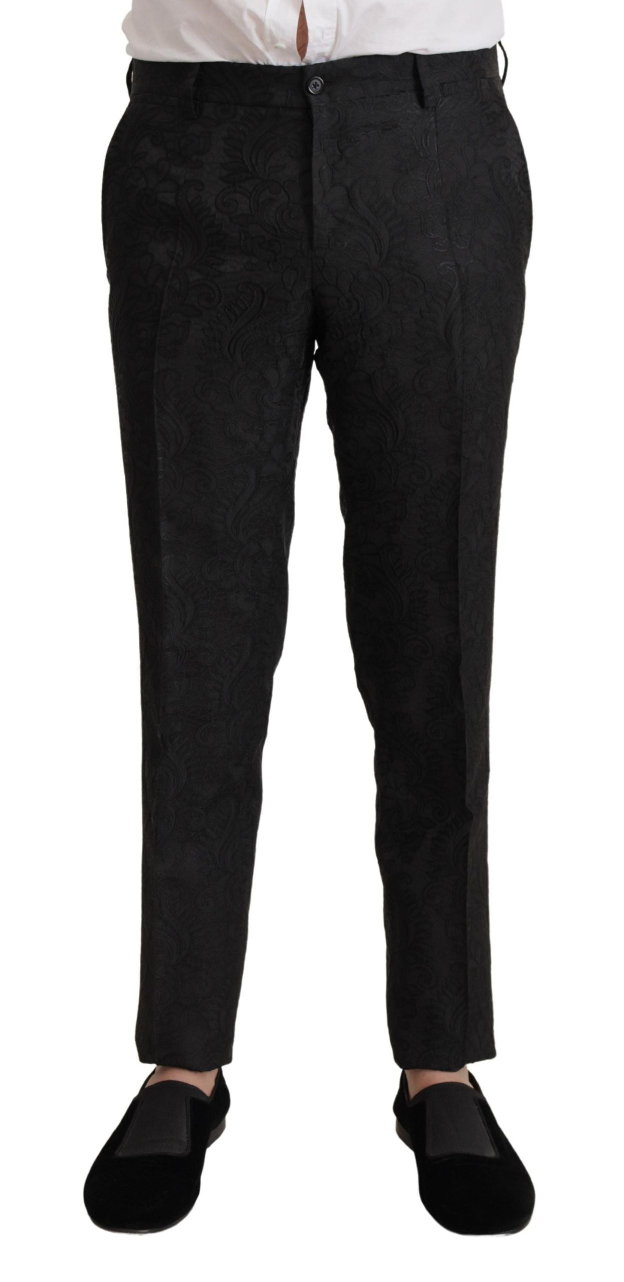 Dolce & Gabbana Black Brocade Formal 2 Piece MARTINI Suit Dolce & Gabbana