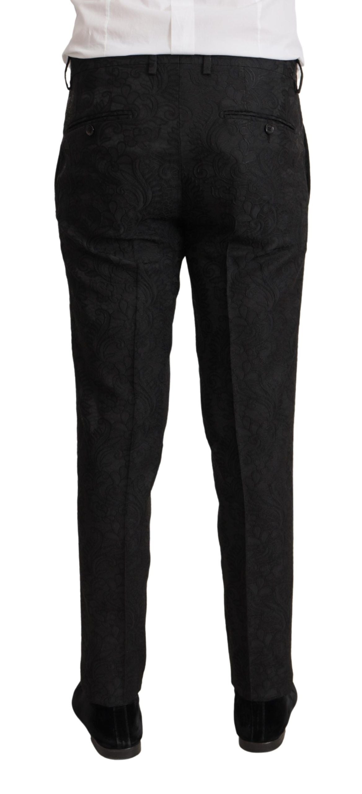 Dolce & Gabbana Black Brocade Formal 2 Piece MARTINI Suit Dolce & Gabbana