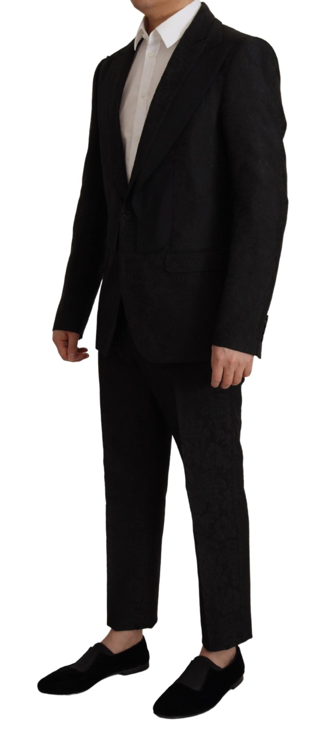 Dolce & Gabbana Black Polyester Formal 2 Piece MARTINI Suit Dolce & Gabbana