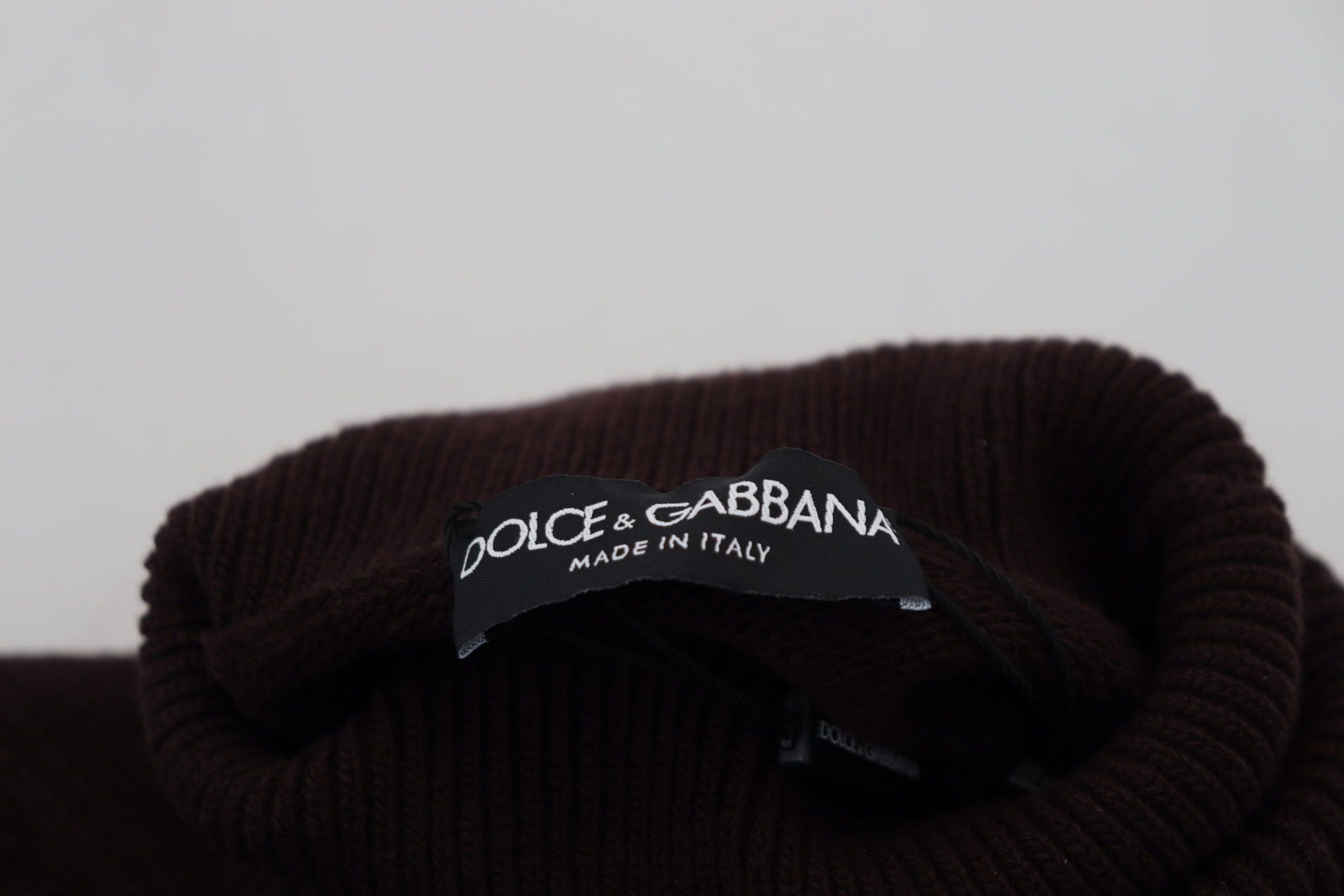Dolce & Gabbana Brown Wool Turtle Neck Pullover Sweater Dolce & Gabbana