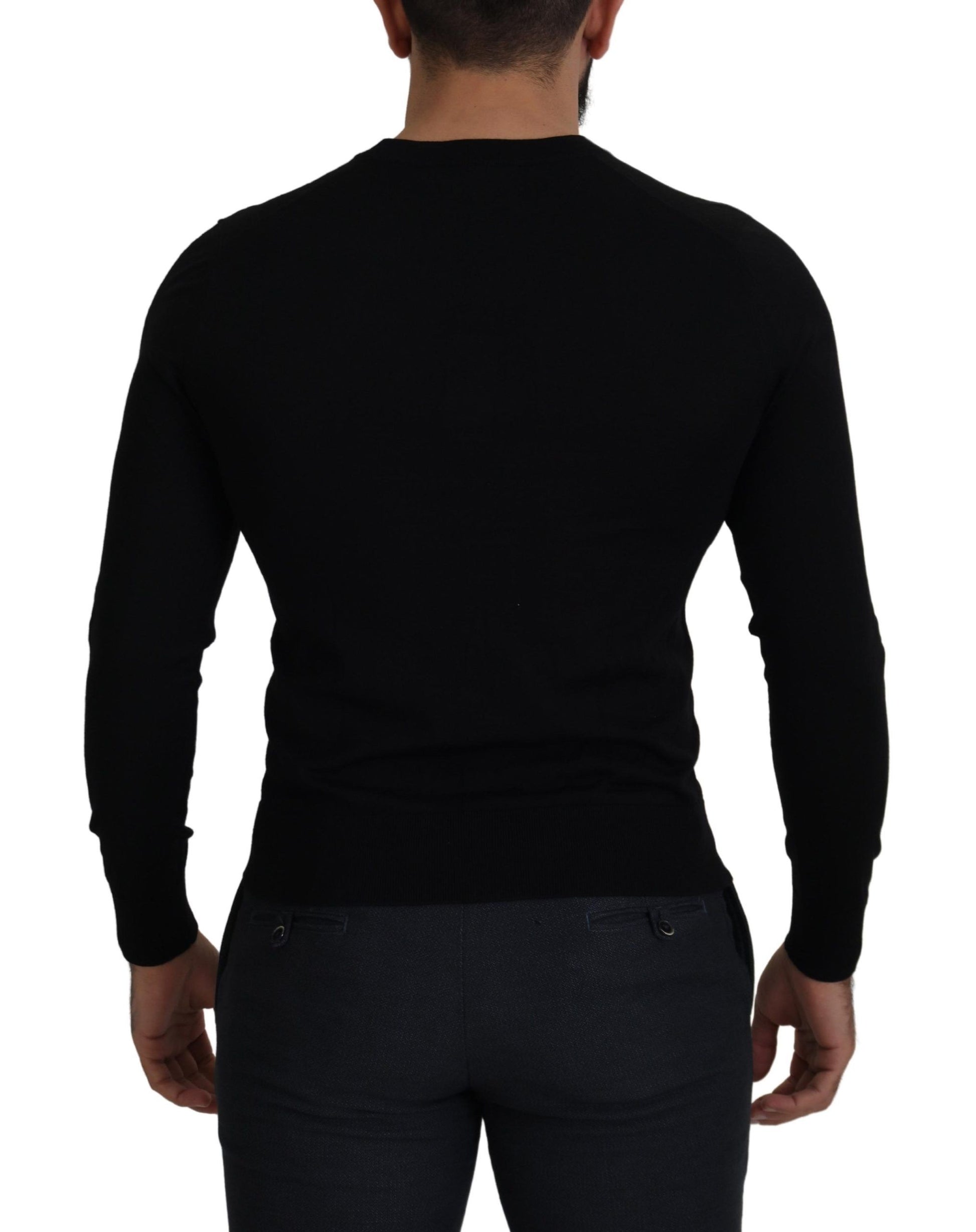 Dolce & Gabbana Black Wool Button Down Cardigan Sweater Dolce & Gabbana