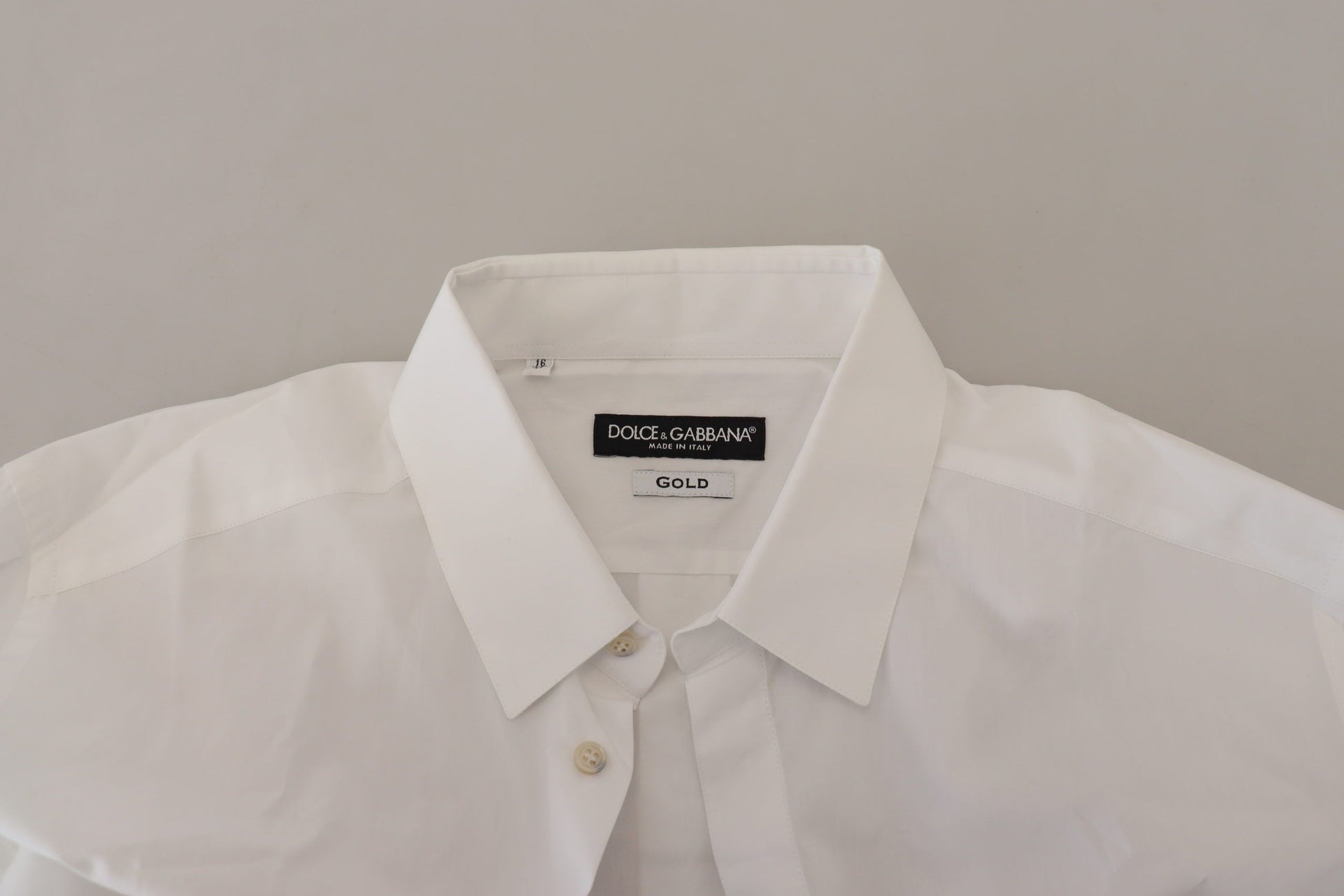 Dolce & Gabbana White Cotton Peacock Feather Formal GOLD Shirt Dolce & Gabbana